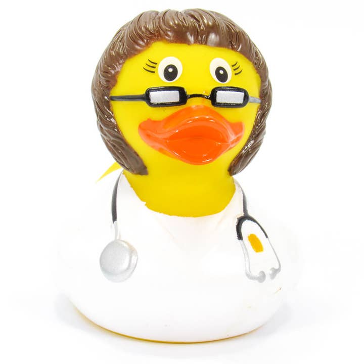 Ducks in the Window - Wholesale Bath Toy - Baby - Female Doctor (Brown) Rubber Duck