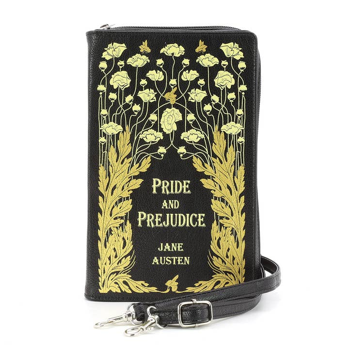 COMECO INC - Wholesale Clutch Bag - Women's - Pride and Prejudice Floral Book Clutch Bag