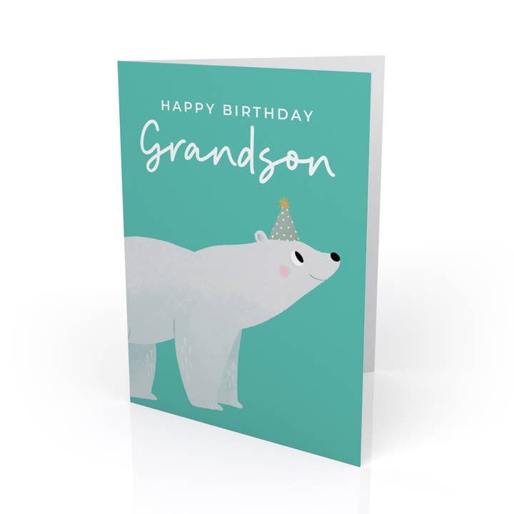 Cute seal GRANDSON Birthday Card for wholesale by PaperPaper Ltd