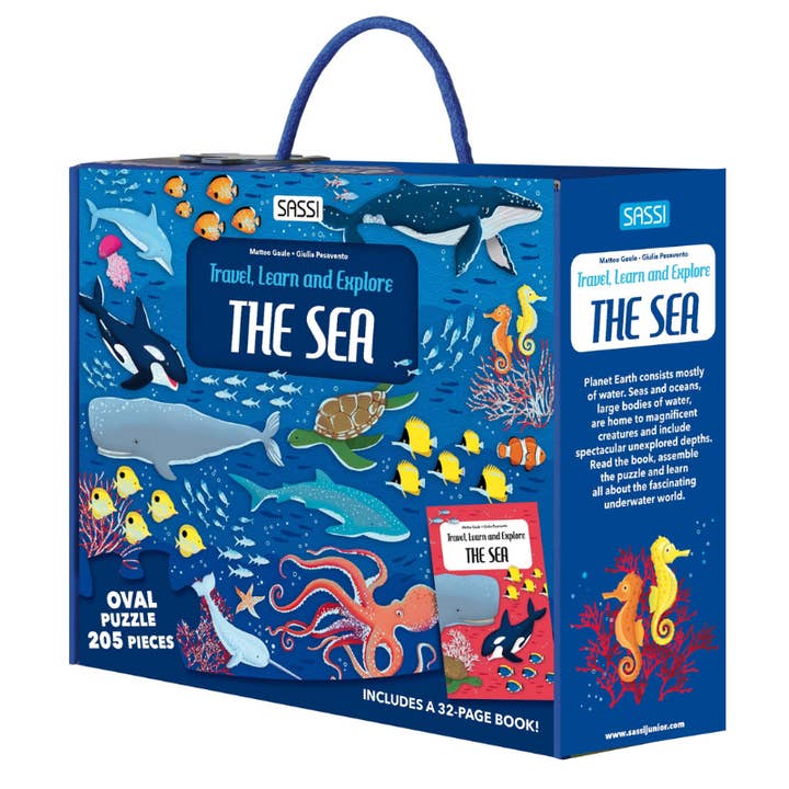 Sassi Travel, Learn and Explore - Puzzle and Book Set - The Sea, 205 pcs for wholesale by Axis Toys & Gifts