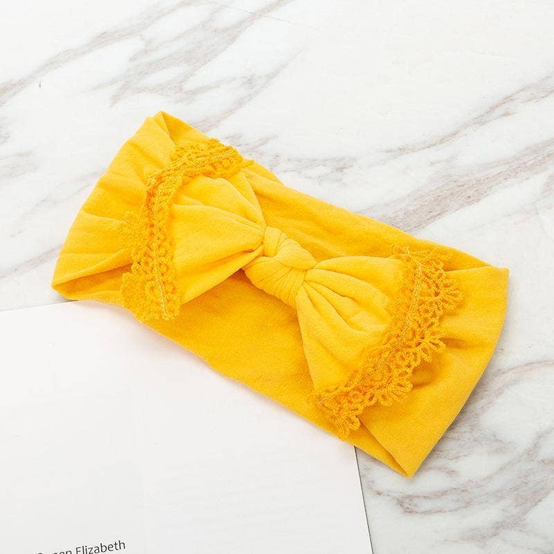 KiddieKickz - Wholesale Fashion Headband - Baby - Nylon Children's Hair Band Soft Silk Stockings Baby Headband Lace Bow Hair Ornament19