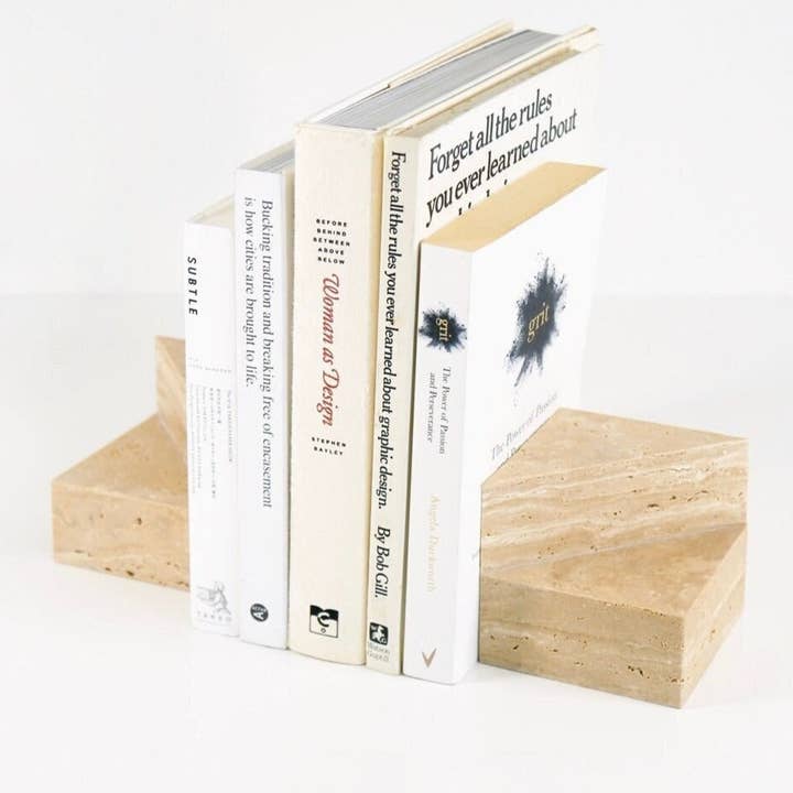 Geometric Stone Bookends for wholesale by MMEP.