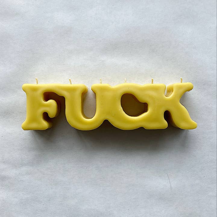 Yellow Fuck Candle for wholesale by AngelInFlesh