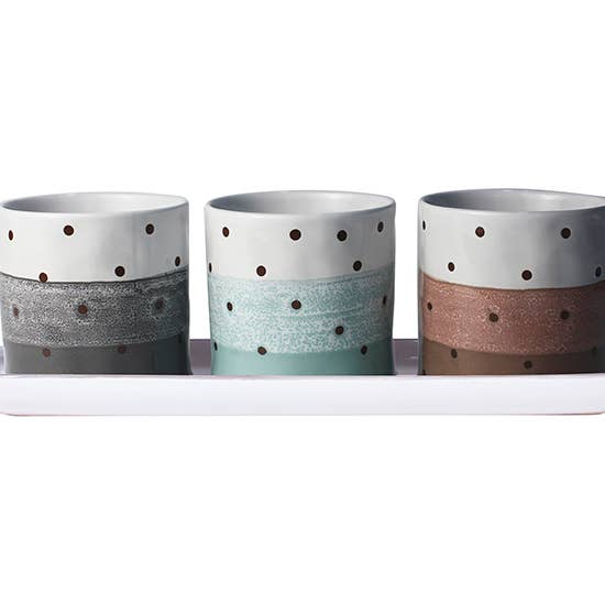 Ashton Dot Sæt Med 4"Plantemaskiner W/Bakke for engroshandel hos Blue Sky Clayworks