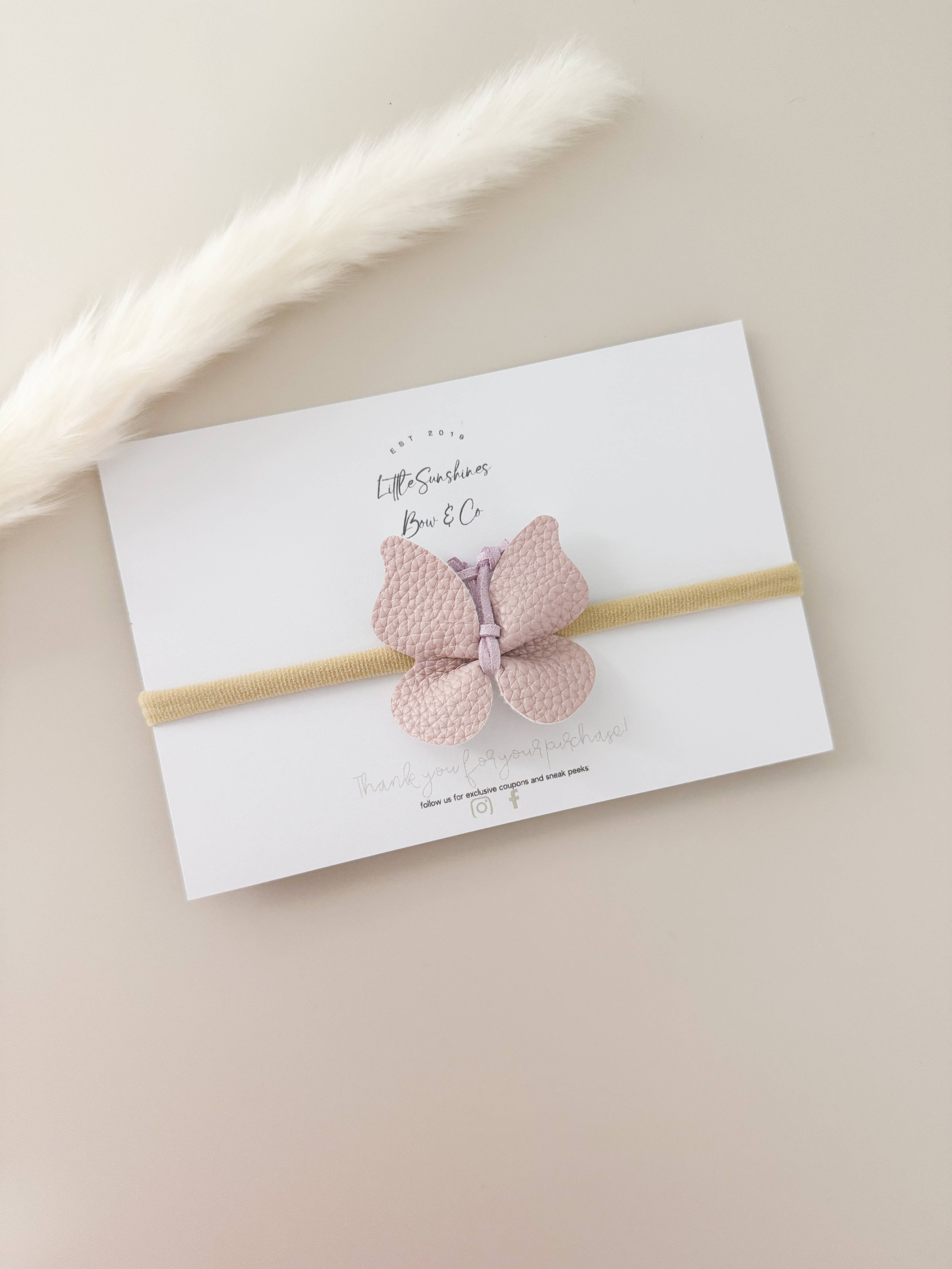 Little Sunshines Bow & Co - Wholesale Hair Clip - Kids - Texture Leather Butterflies0