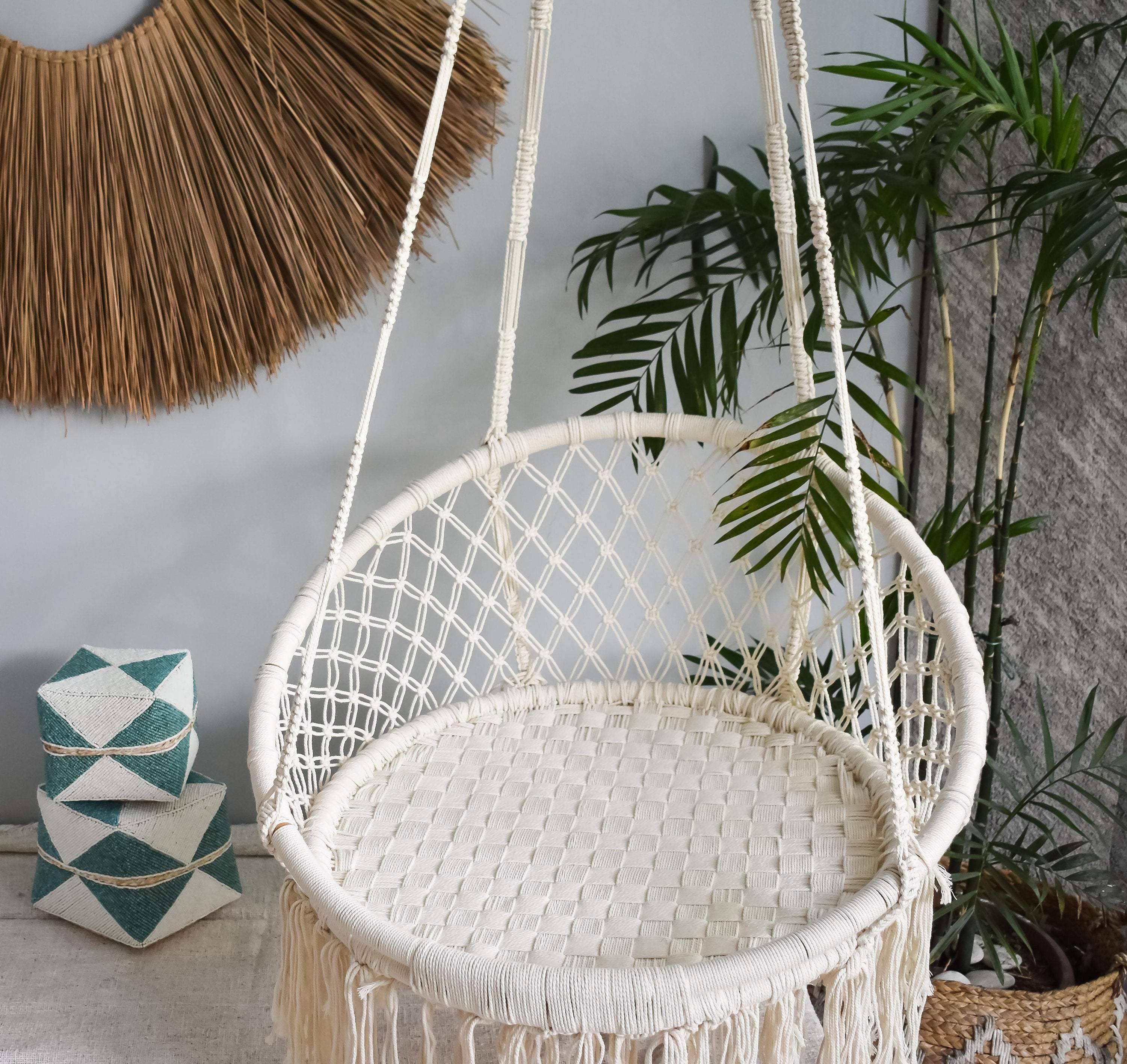Joglo living - Wholesale Hammock - Round macrame hammock swing chair3