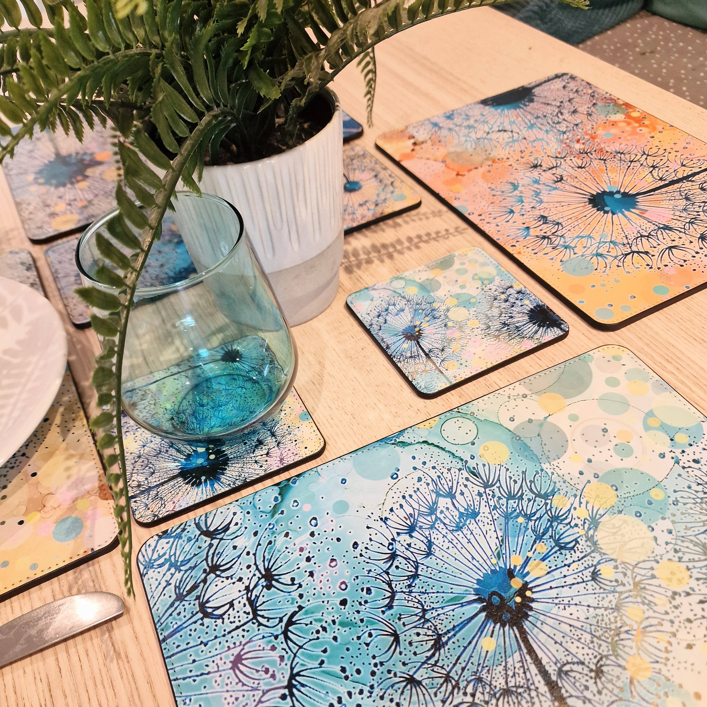 By Jo Crafts – wholesale Placemat – Dandelion Placemat and Coaster Set 18