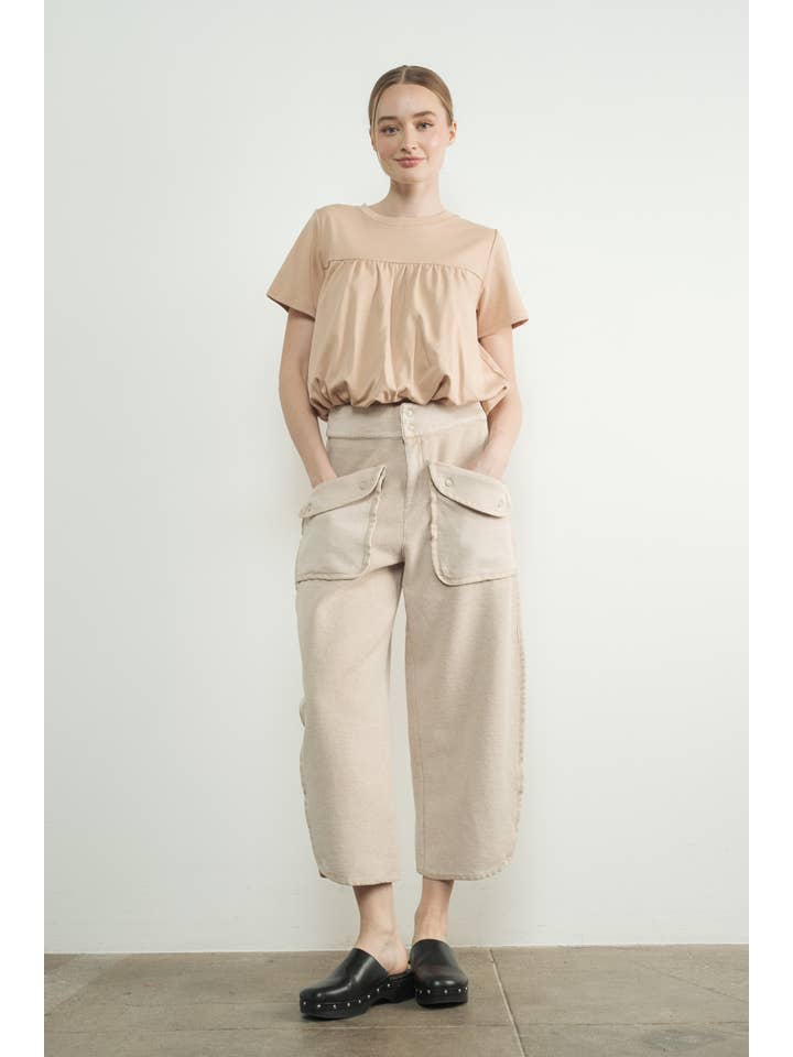 Aaron & Amber - Wholesale T-Shirt - Women's - MAT3226 BUBBLE HEM SHORT SLEEVE T-SHIRTS22