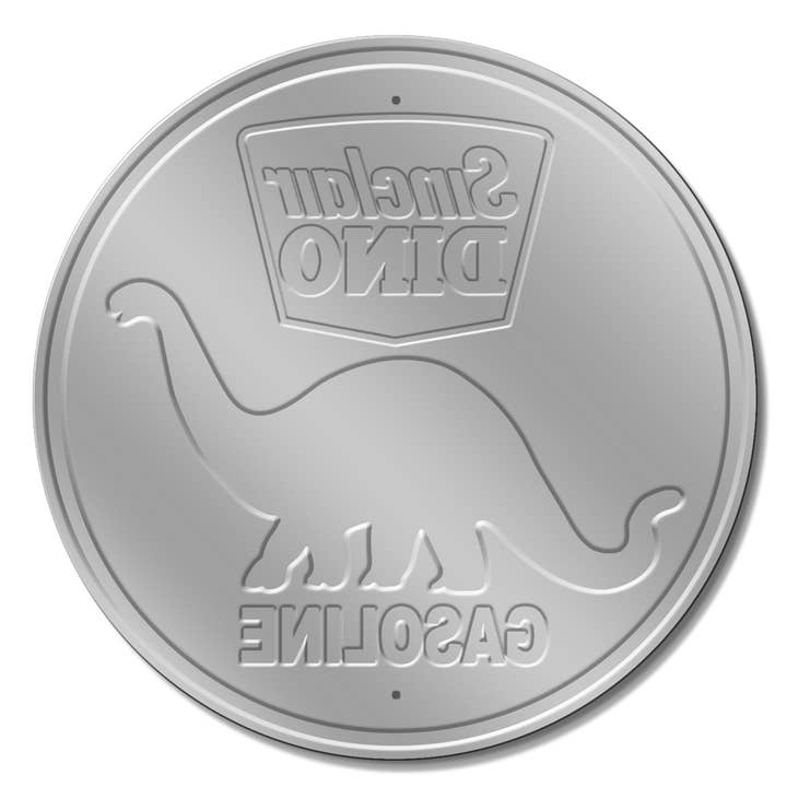 Desperate Enterprises - Wholesale Sign - Round - Sinclair Dino Gasoline Tin Sign1