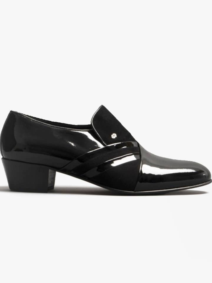 Club Cubano - Wholesale Oxford Shoes - Men's - PABLO Mens Patent Leather Cuban Heel Shoes Black