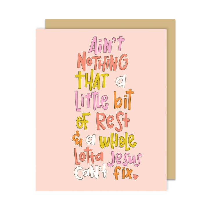 Rest + Jesus Greeting Card for wholesale by Kingfolk Co