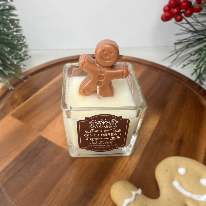 Hand with a Heart - Wholesale Jar/Filled Candle - Gingerbread Christmas Holiday Candle1