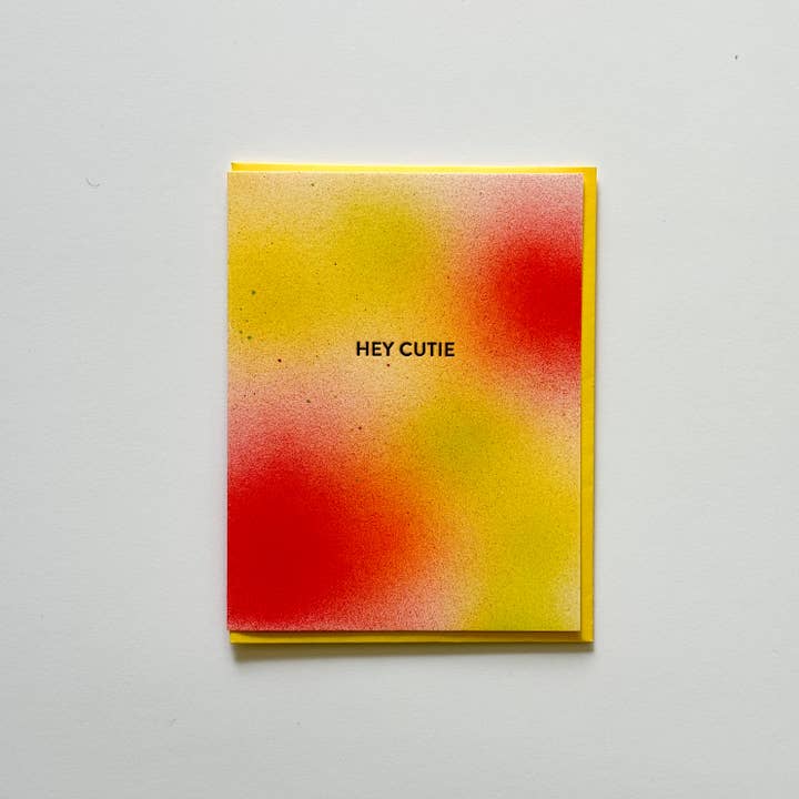 Hey Cutie Hand-Painted Everyday Greeting Card for wholesale by Fun House Fun House