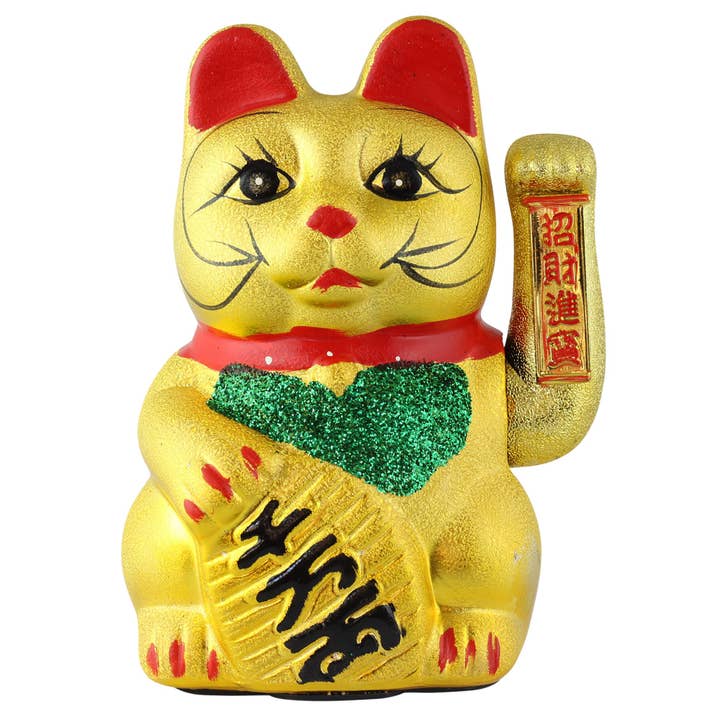 Lucky cat Maneki-neko wave cerâmica para gatos 22cm ouro por atacado de Tribal Trade GmbH
