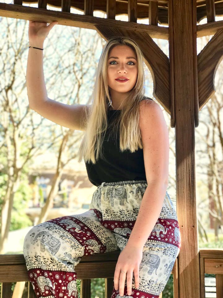 Chang Thai Elephant Pants-Red for wholesale by The Elephant Temple