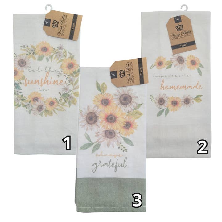 Duke Imports – Großhandel Geschirrtücher – "Sunflower Spectacular" Küchenhandtücher mit Blumenmotiv