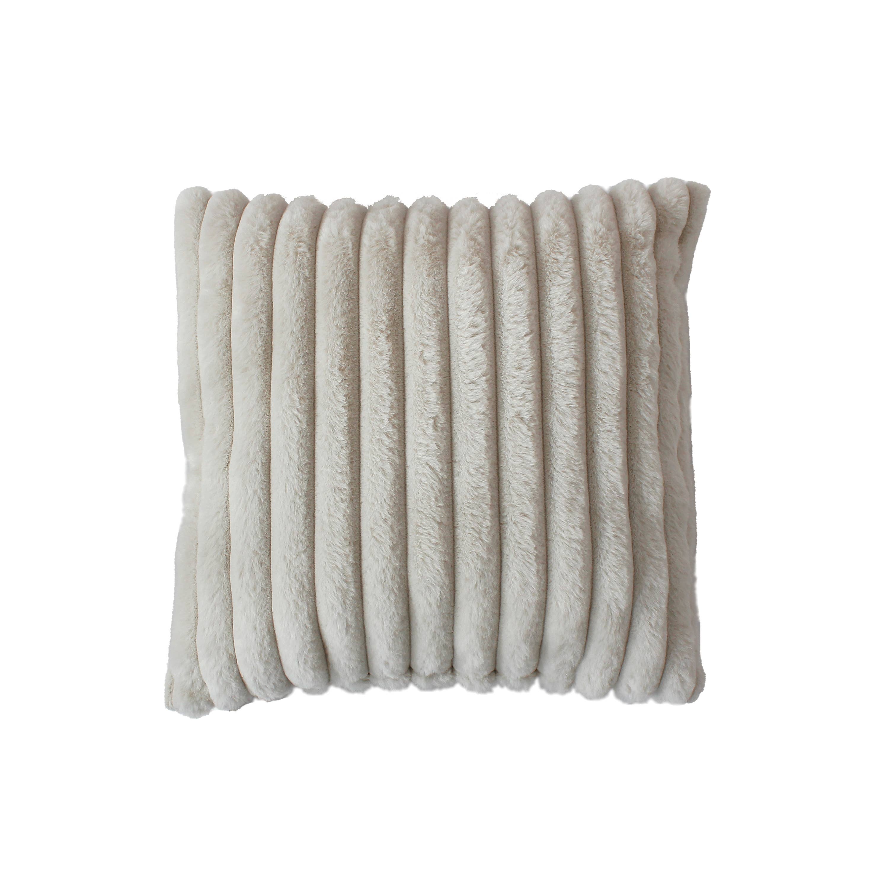 DECOSTARS - CmaDECO - Wholesale Throw/Decorative Pillow - Square cushion, ribbed faux fur, 40x40cm, Matisse13