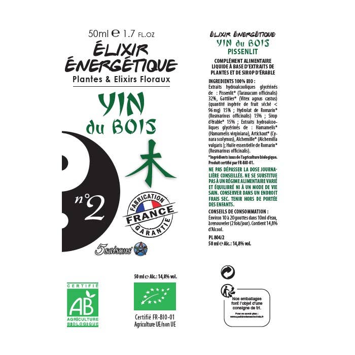 Propos'Nature - Wholesale Oral Supplement/Vitamin - Energetic Elixir No. 2 Organic - Chinese Medicine - 50ml6