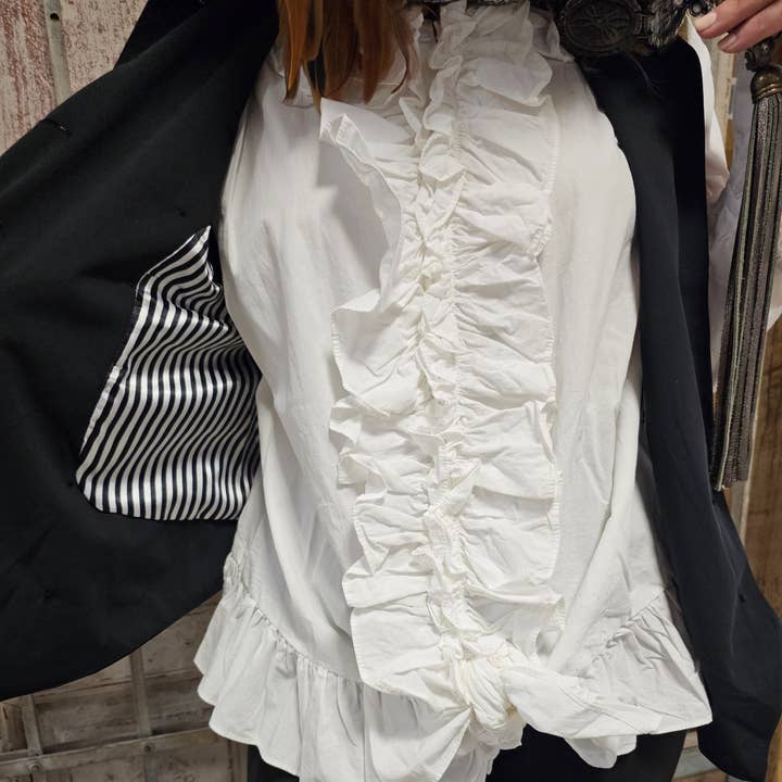 A Rare Bird Shop - Wholesale Blouse - Women's - White One size Ruffle Shirt