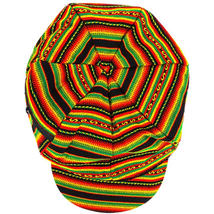 Pichincha - Wholesale Baseball Cap - Unisex - Rasta Tribal Print Puff Bill Hat with Stash Pocket