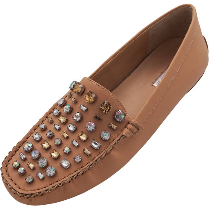 Eastern Off Price - Wholesale Flats – Women’s - BCBGeneration Women's Alvin Driver Moccasin Jeweled Leather2