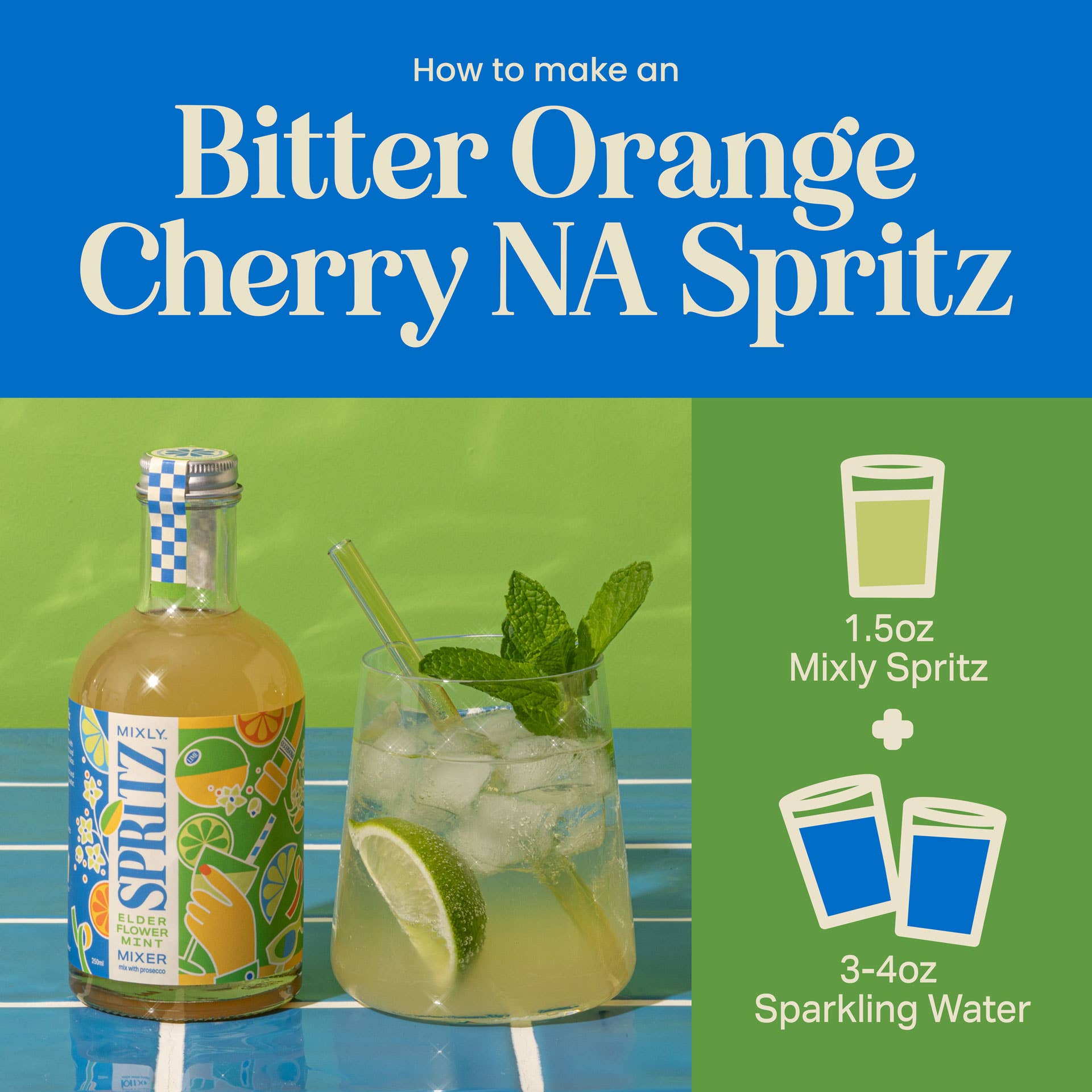 Mixly - Wholesale Cocktail Mix/Syrup - Elderflower Mint Spritz Cocktail / Mocktail Mixer 250ml9