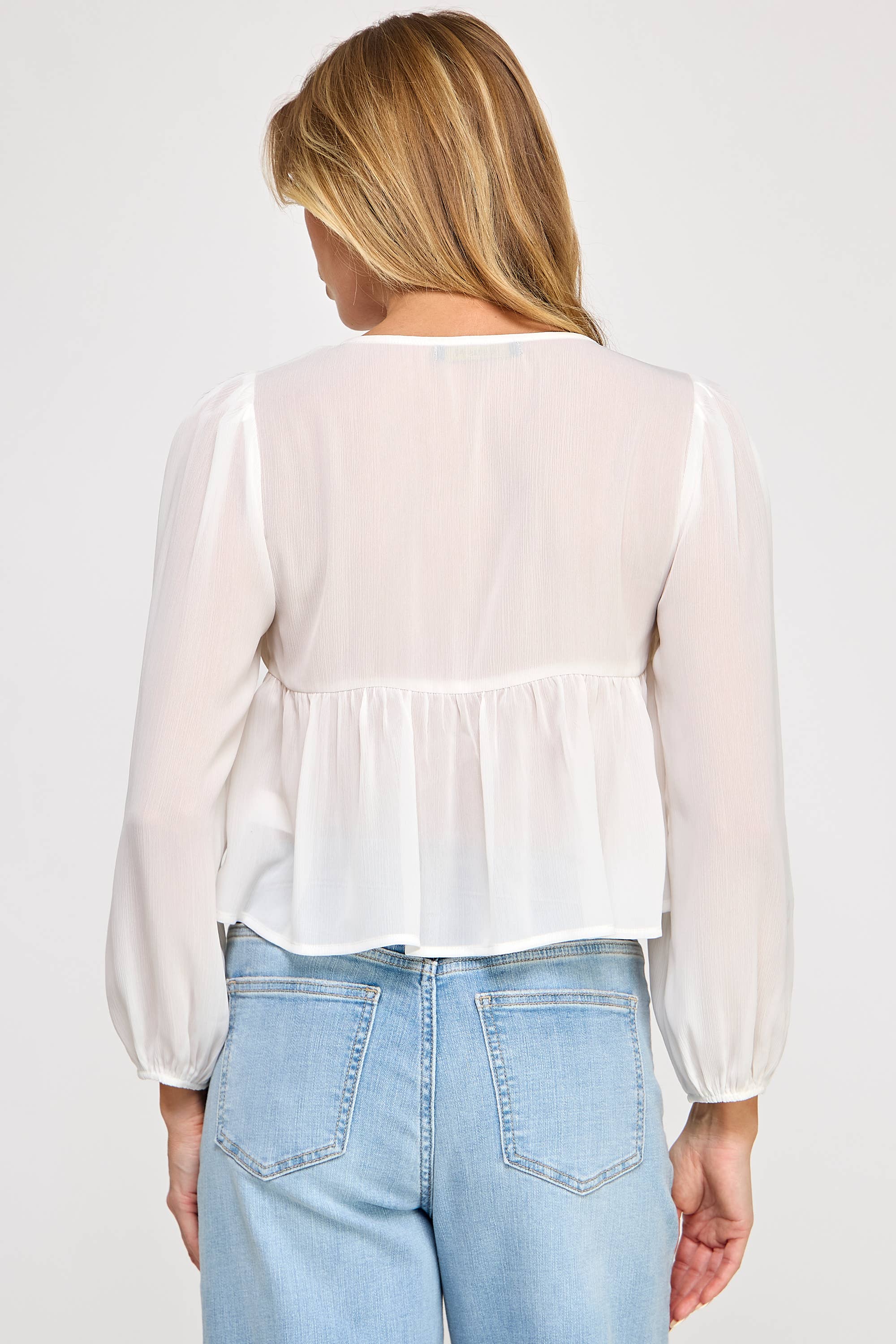 Vestis M - Vente Chemisier – femme - Haut à manches bouffantes transparentes en chiffon à encolure carrée - Noir13