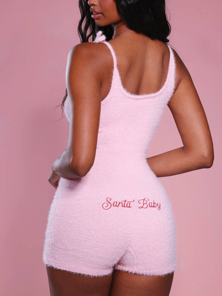 Santa Baby Tank Onesie in Pink for wholesale by Voight