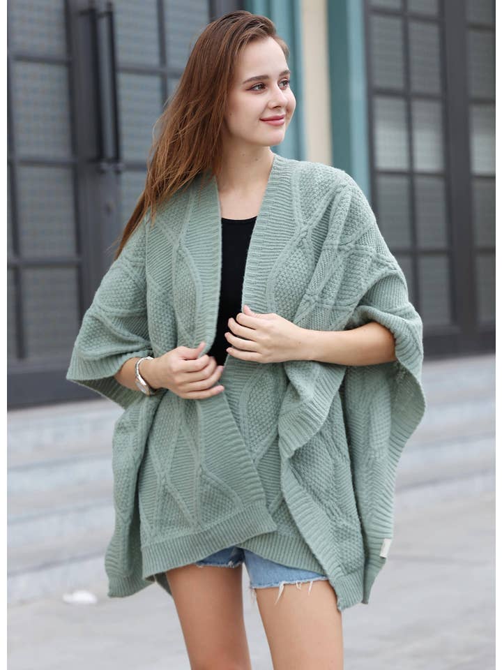 JC Sunny Fashion – Cardigan - Mulher por atacado – JC063337 5 cores - Peixe Estampado Ruana7