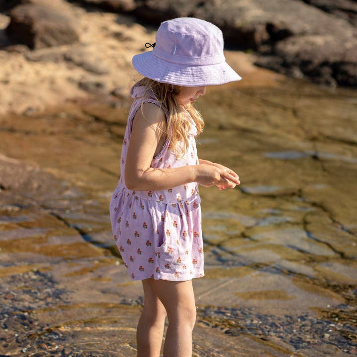Acorn Kids - Wholesale Bucket hat – kids - Lavender Terry Towelling Bucket Hat4