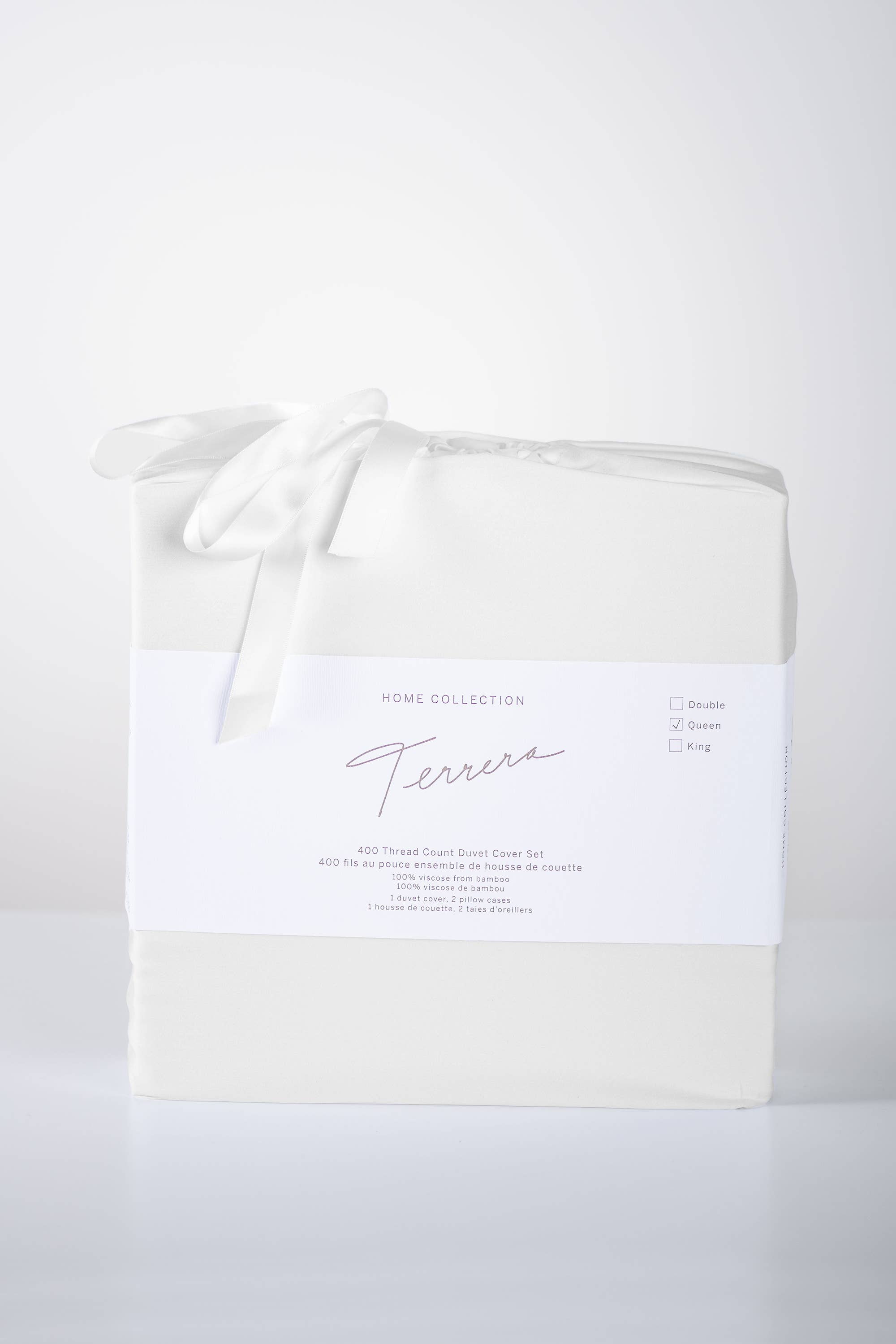 Terrera - Vente Parure de lit - Terrera - Parure de housse de couette en bambou 3 pièces uni6