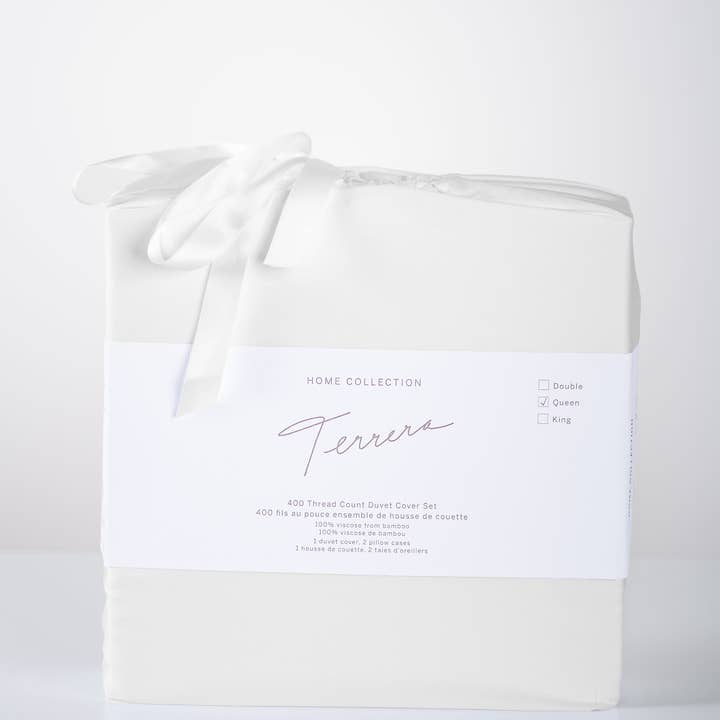 Terrera - Vente Parure de lit - Terrera - Parure de housse de couette en bambou 3 pièces uni6