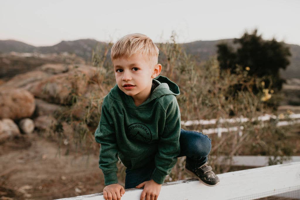 Outdoorable Apparel - Wholesale Hoodie - Kids - Moss Green with Black Outdoorable Hoodie2