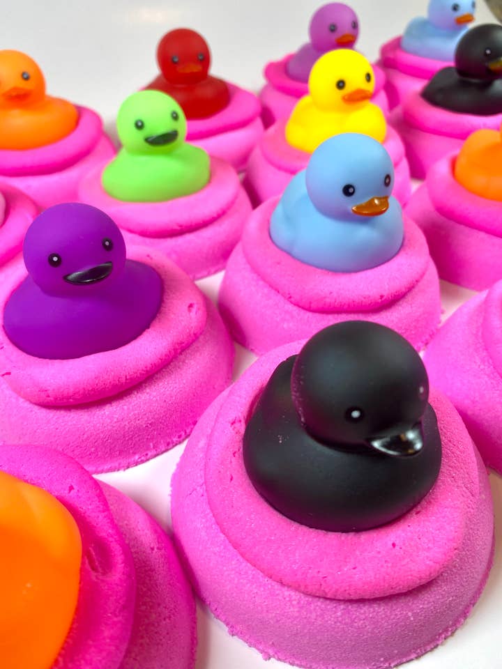 Duckie on Pink Donut for wholesale by Splish Splash Bath Bombs