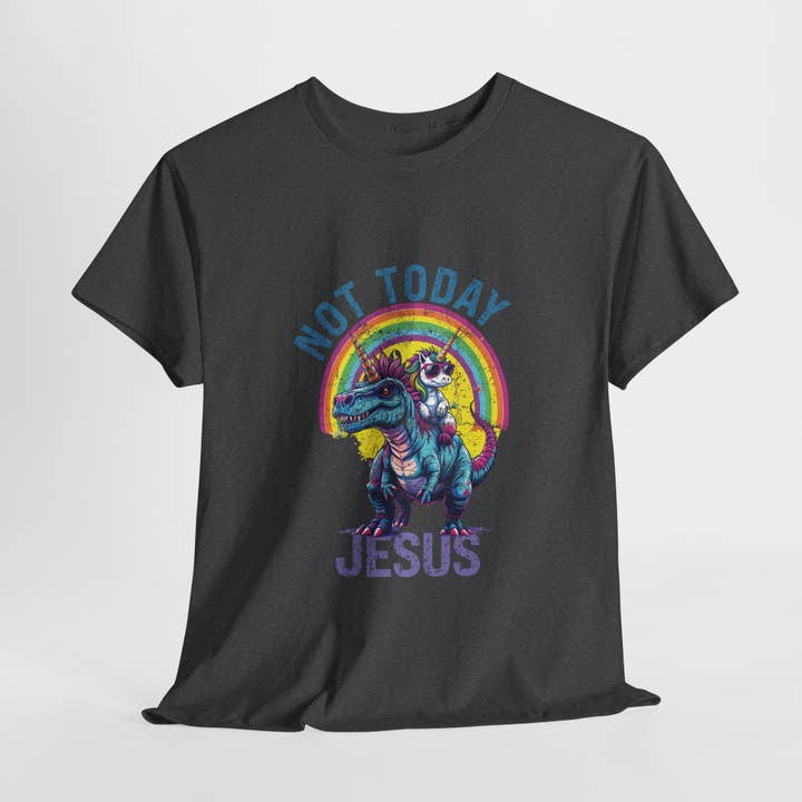 Not Today Jesus T-Rex & Unicorn T-shirt for wholesale by Kennidi Co.