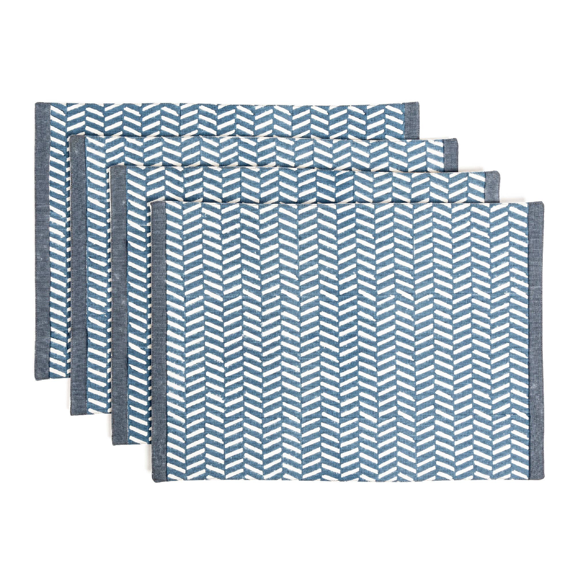 over&back - Wholesale Placemat - Artisan Hand-Blocked Placemats – 100% Cotton – Set of 457