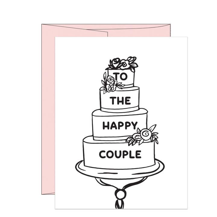 Tarjeta de boda tipográfica To the Happy Couple para venta al por mayor de Stack Paper Press