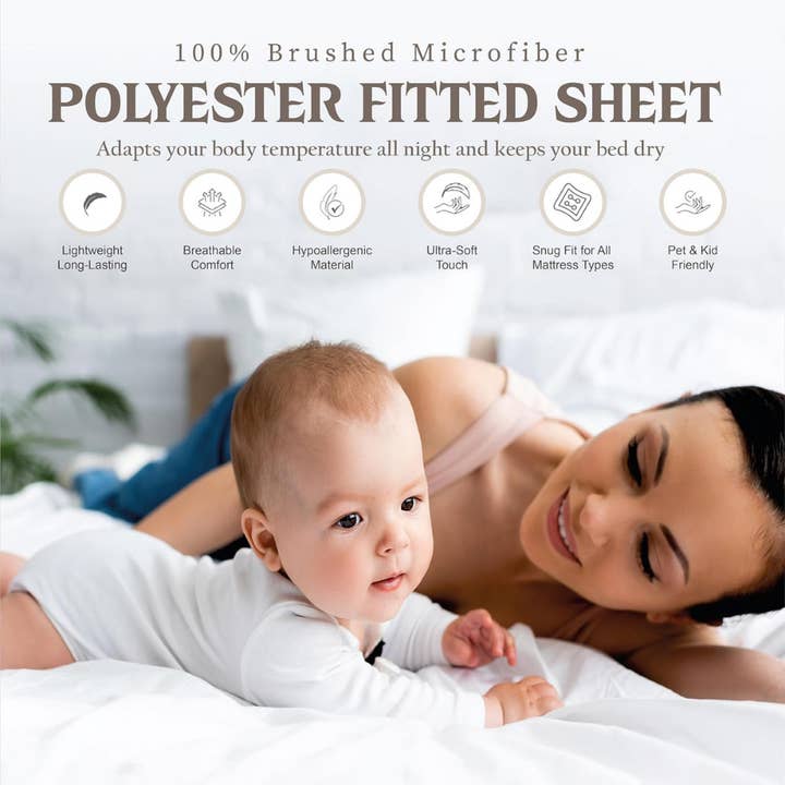 The Fitted Sheets – wholesale Fitted sheets – White Microfiber fitted sheet 12 Inches Deep 100% Polyester5