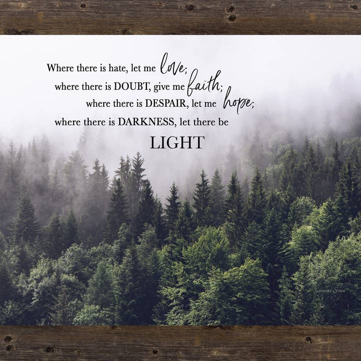 Christian Inspirational Where There Is Hate Let Me Love Art for wholesale by Summer Snow Art