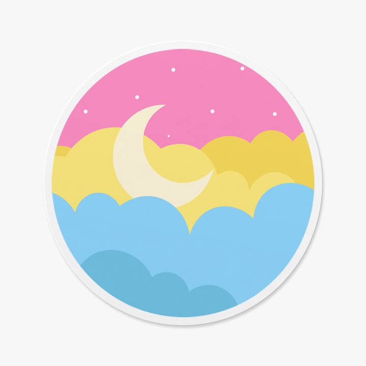 Subtle Pansexual Pride Vinyl Sticker for closeted LGBTQIA+ for wholesale by Sleepy Unicorn Studio