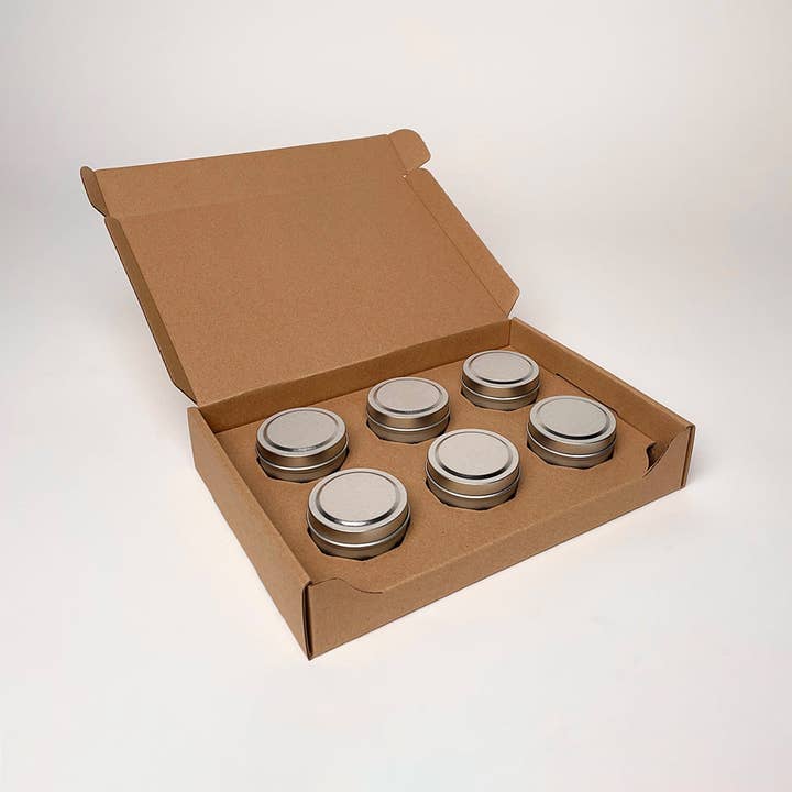 Flush Packaging - Wholesale Gift Box - 2 oz Candle Tin 6-Pack Shipping Boxâ„¢