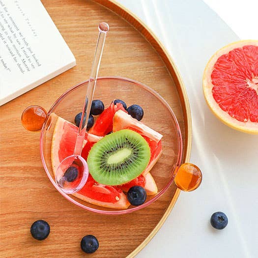 TUTU Home - Vendita all'ingrosso Ciotola - Ciotola in Vetro Rosa e Ambra "Lollipop" – Ciotola da Dessert in Borosilicato2