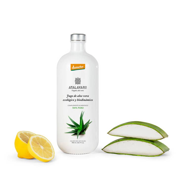 ATALAYA BIO - Wholesale Wellness Juice/Tonic - Aloe vera juice (99%) and lemon Demeter. Unfiltered.
