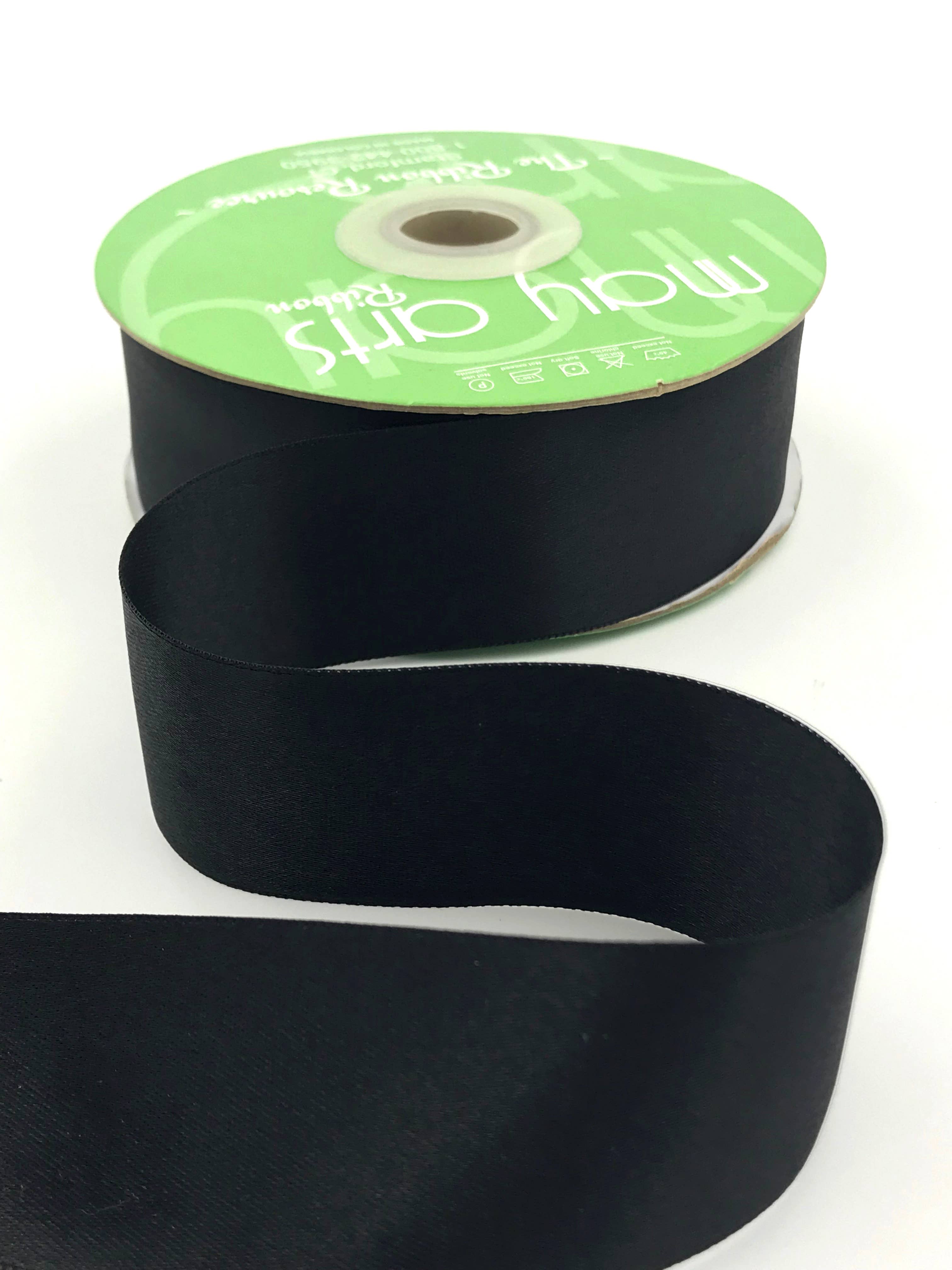 May Arts Ribbon - Wholesale Ribbon - Gift Wrapping - ~1.5" (38MM) Double Face Satin Ribbon, Black