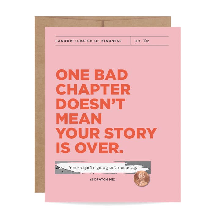 Inklings Paperie - Wholesale Encouragement card - Scratch-off Card - One Bad Chapter - Encouragement