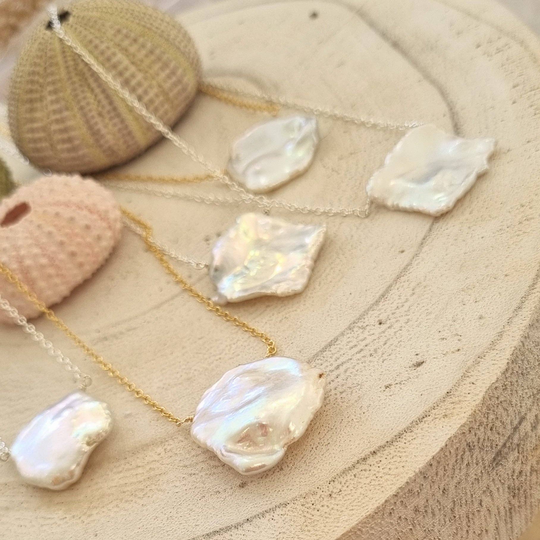 PearlGem Designs - Wholesale Pendant/charm necklace - Keshi Freshwater Pearl 14k Gold filled Gold or Sterling Silver Necklace5