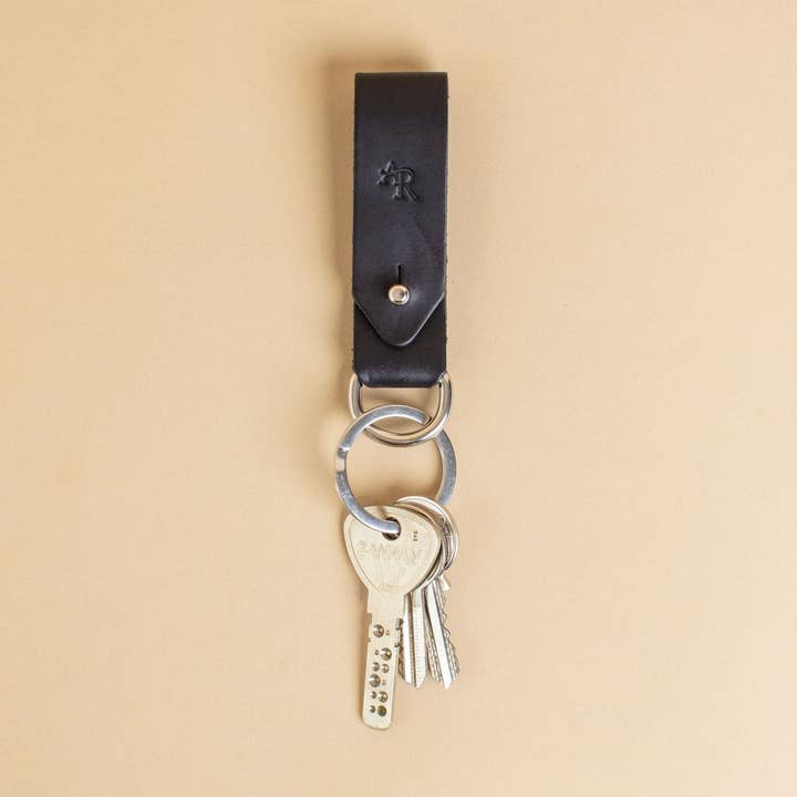 Leather Keyring | Black for wholesale by Aubyn + Rose
