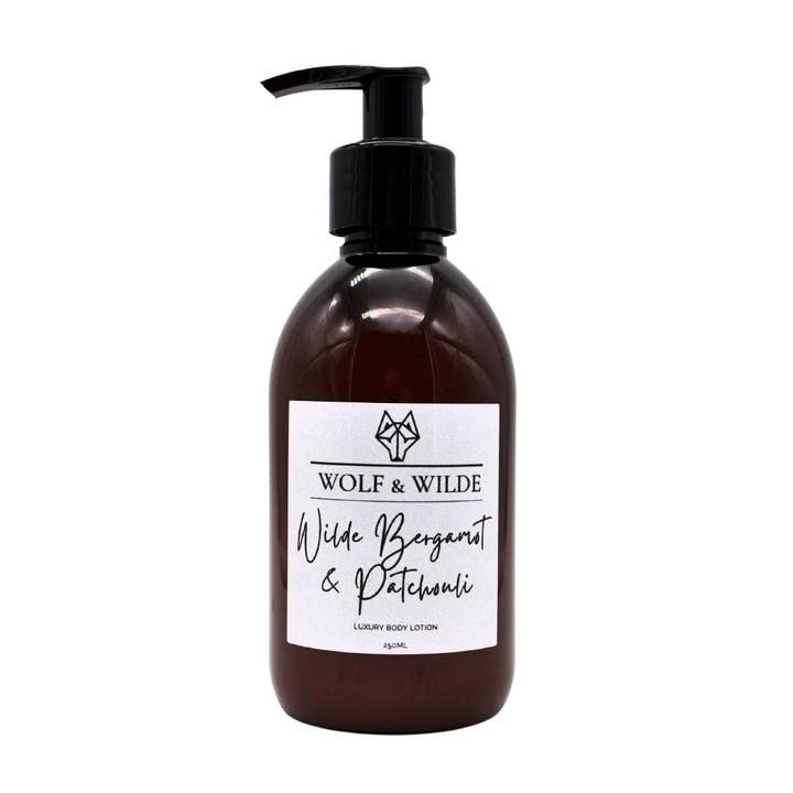 Wilde Bergamot & Patchouli Luxury Body Lotion 250ML for wholesale by Wolf & Wilde