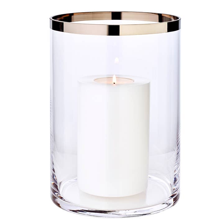 Windlicht Molly van mondgeblazen kristalglas met platinaraam voor wholesale door EDZARD