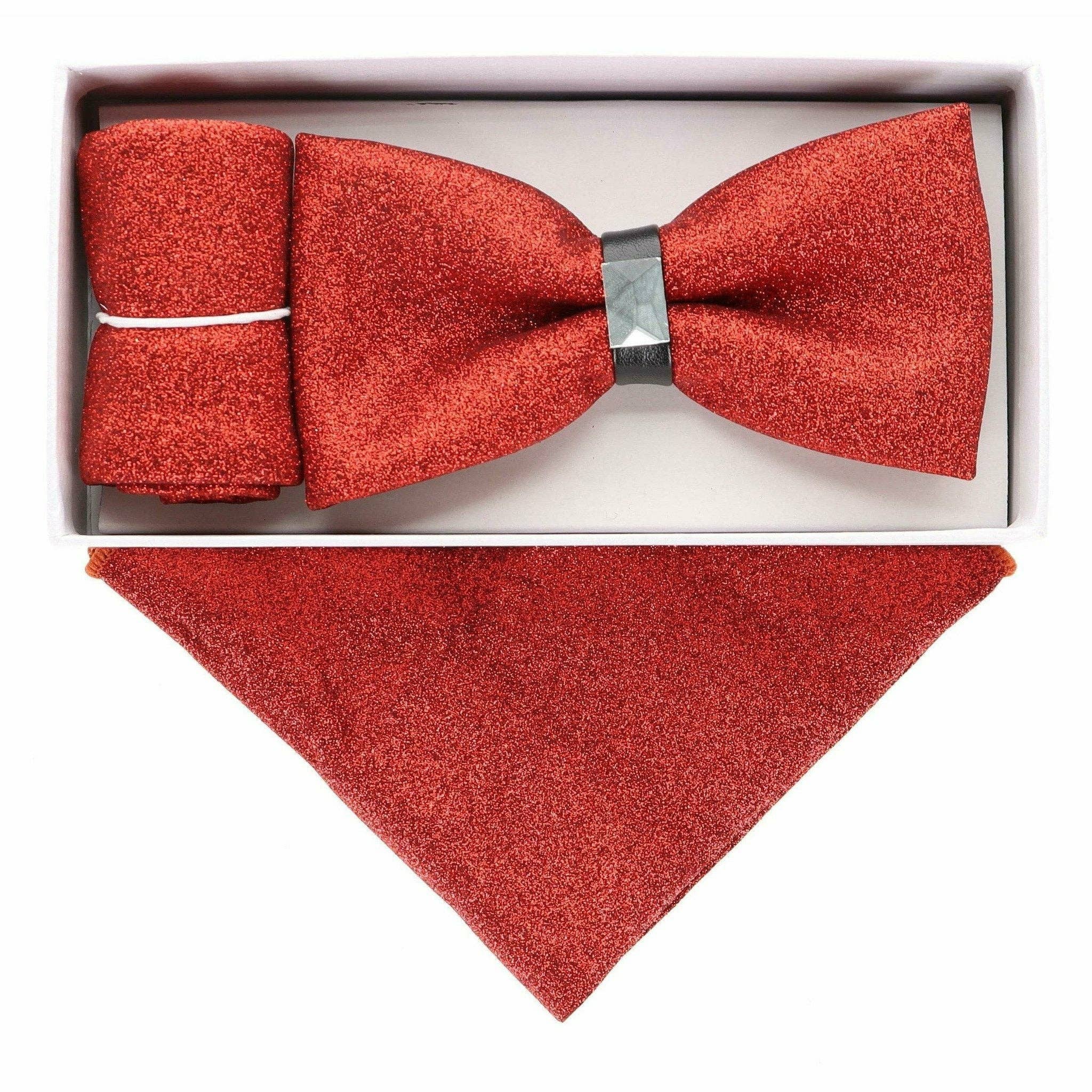 Dubal Brothers - Wholesale Bow Tie - Men's - VITTORIO FARINA Rhinestone Bowtie & Pocket Square by Classy Cufflinks12
